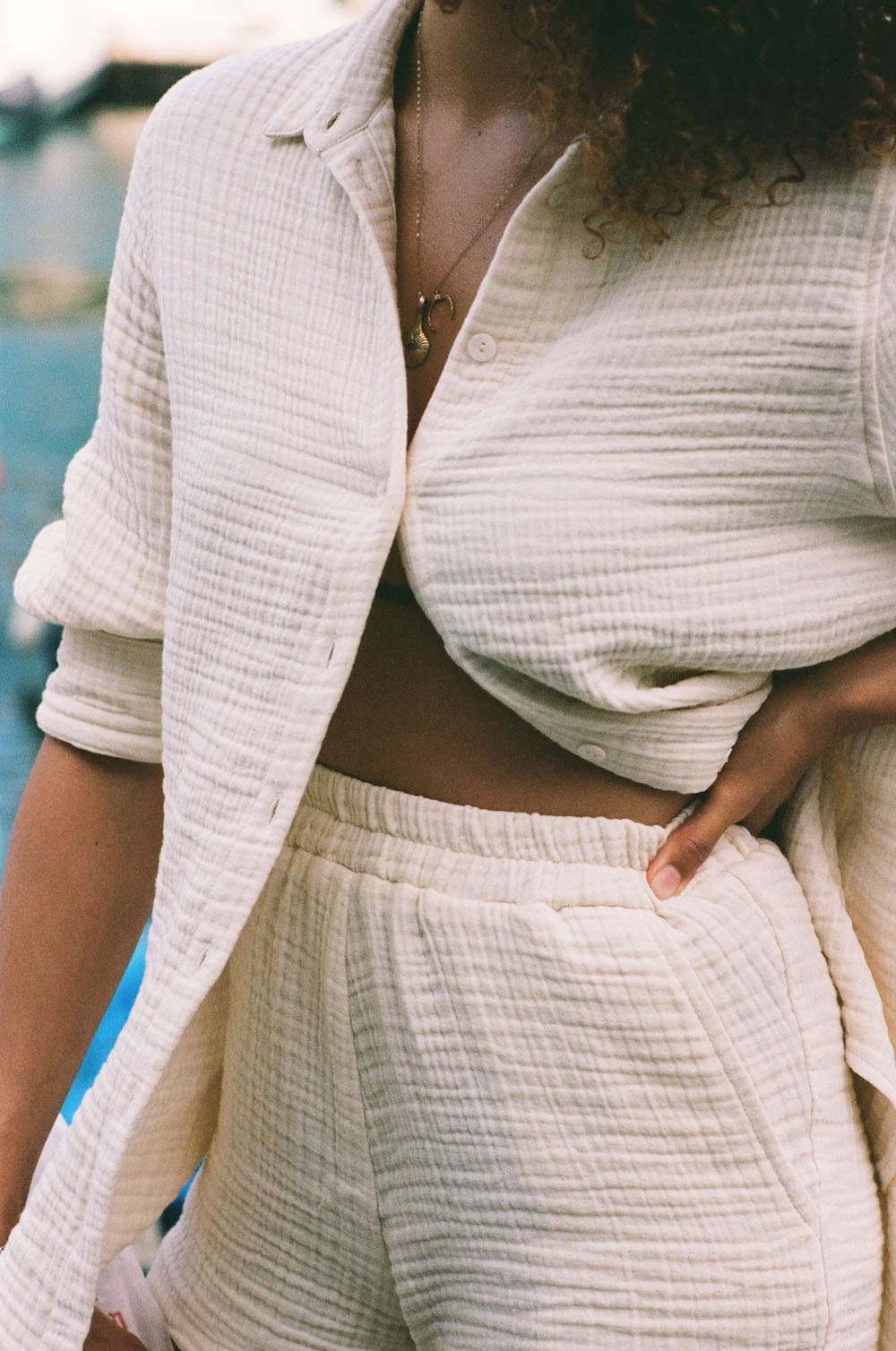 Billie Gauze Shorts - Natural