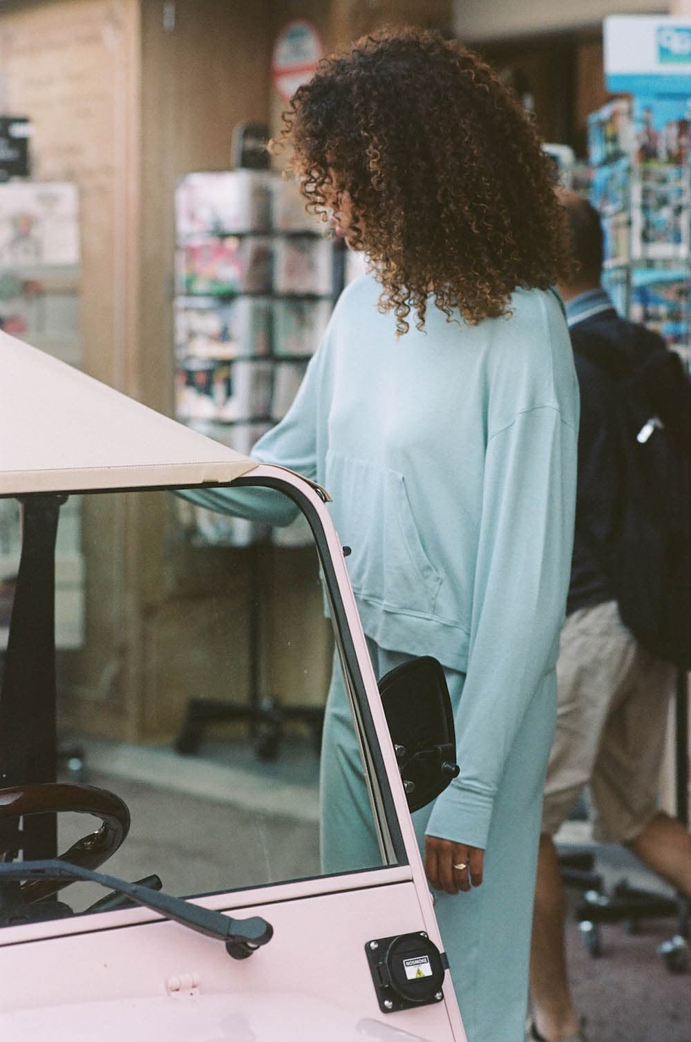 Cropped Sun Hoodie - Powder Blue