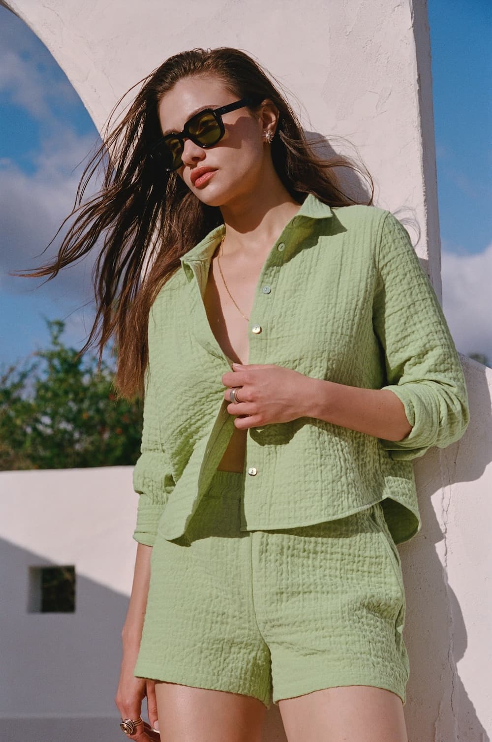 Cropped Pru Button Down