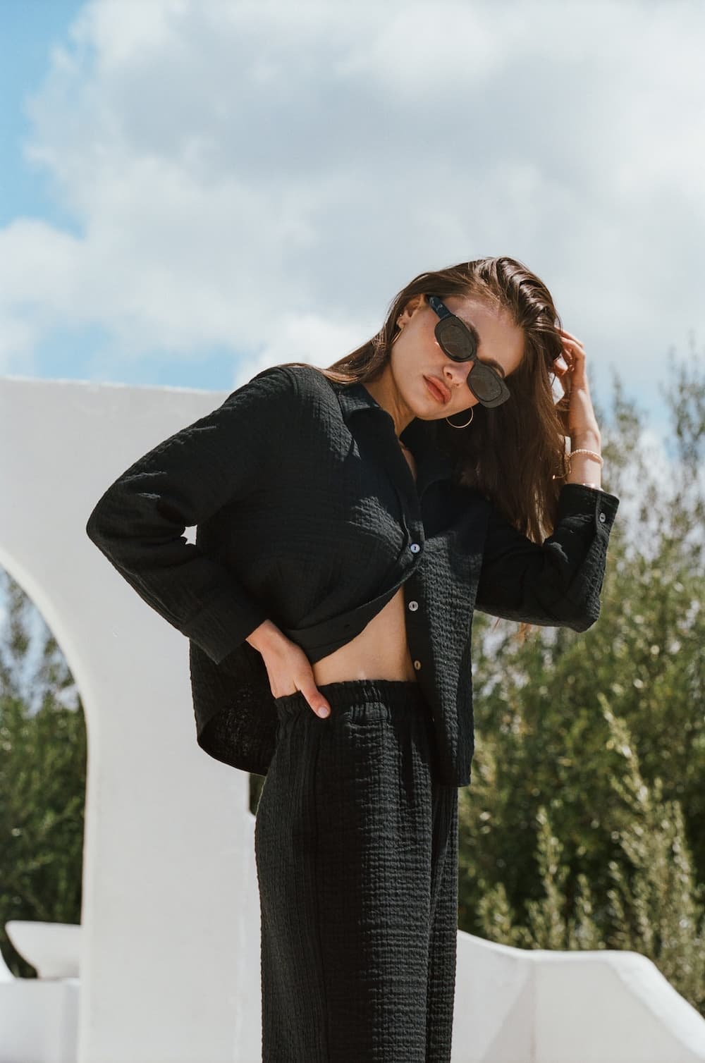 Cropped Pru Button Down