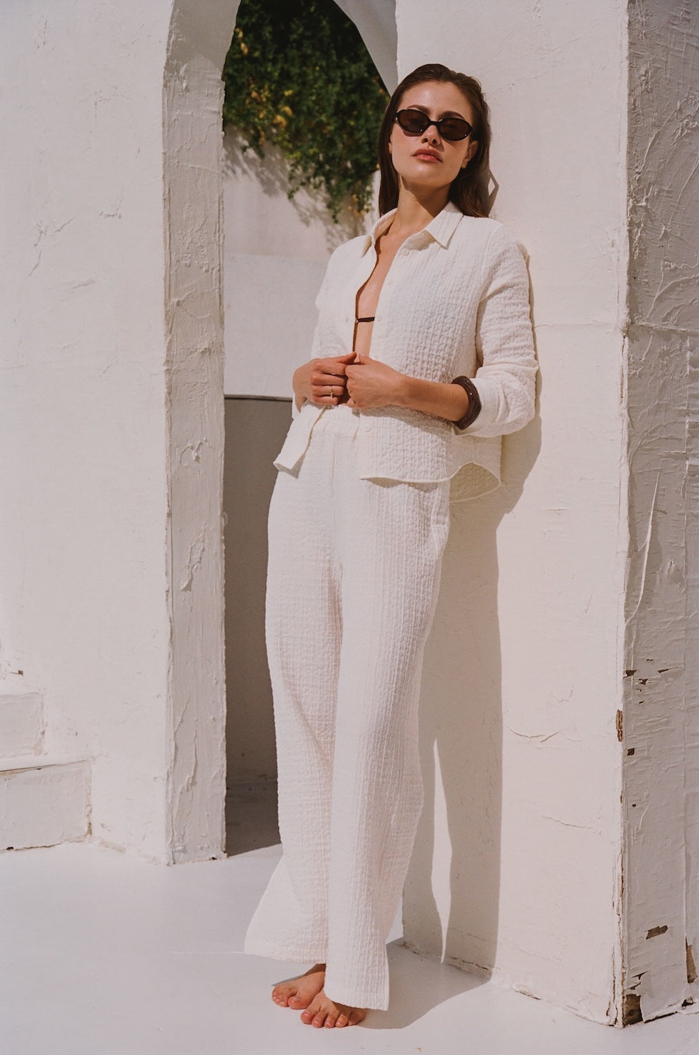 Cropped Pru Button Down