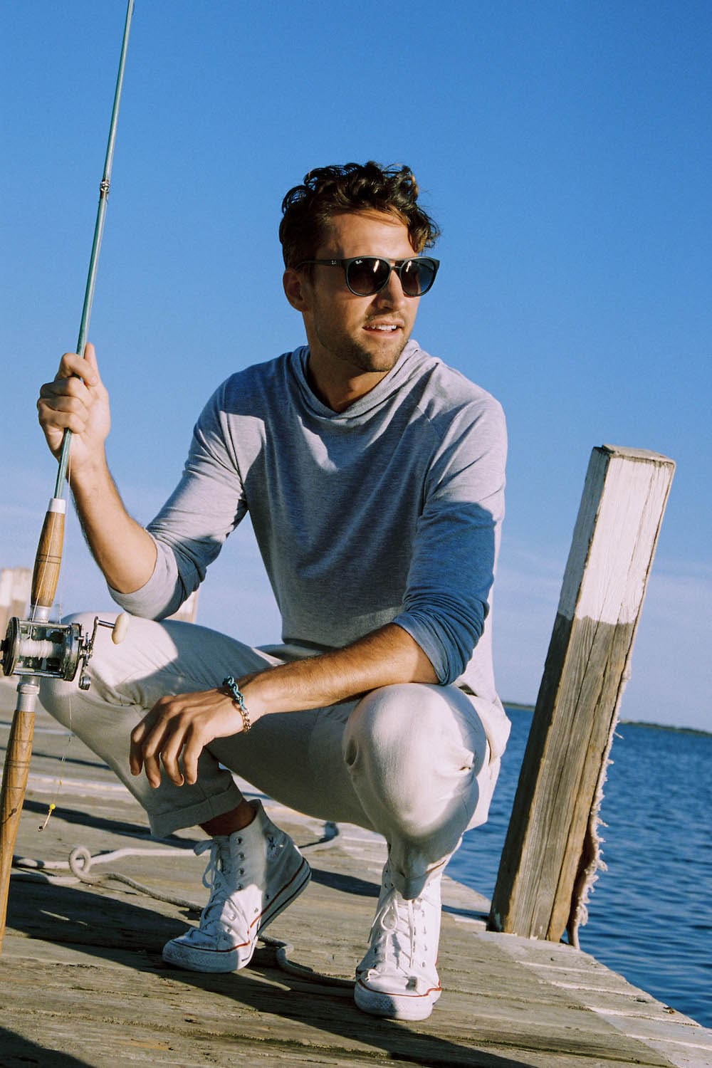 sun protective upf coop sun hoodie in heather gray