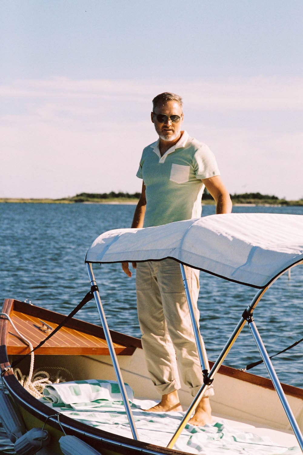 sun protective upf wyatt terry polo in aloe natural