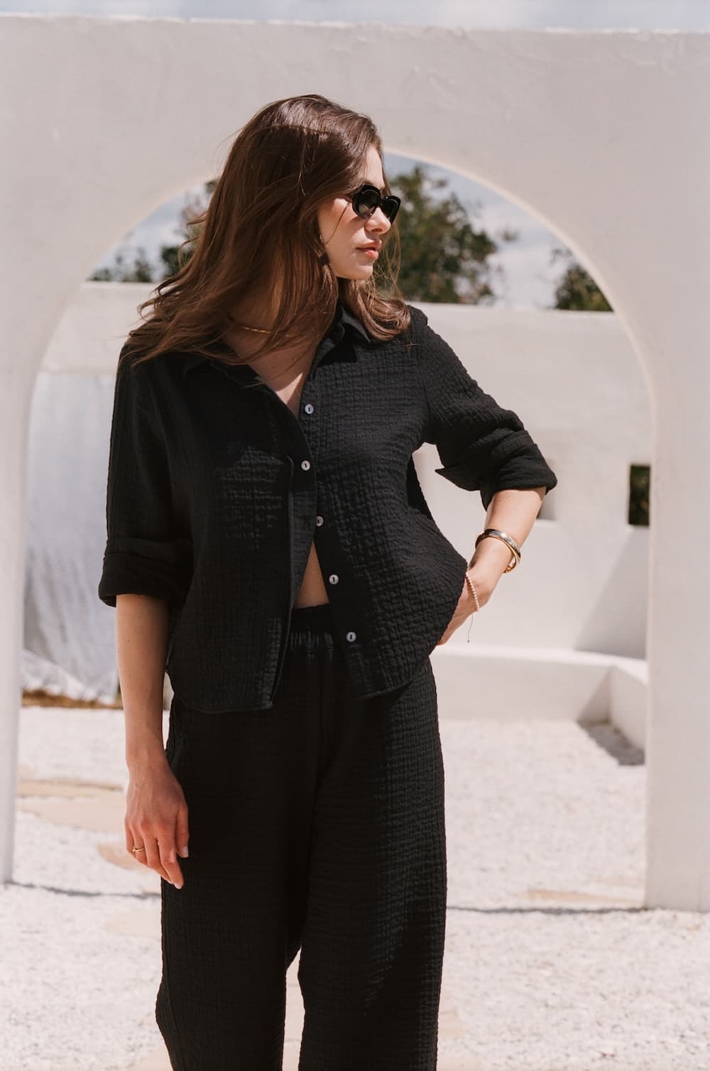 Cropped Pru Button Down