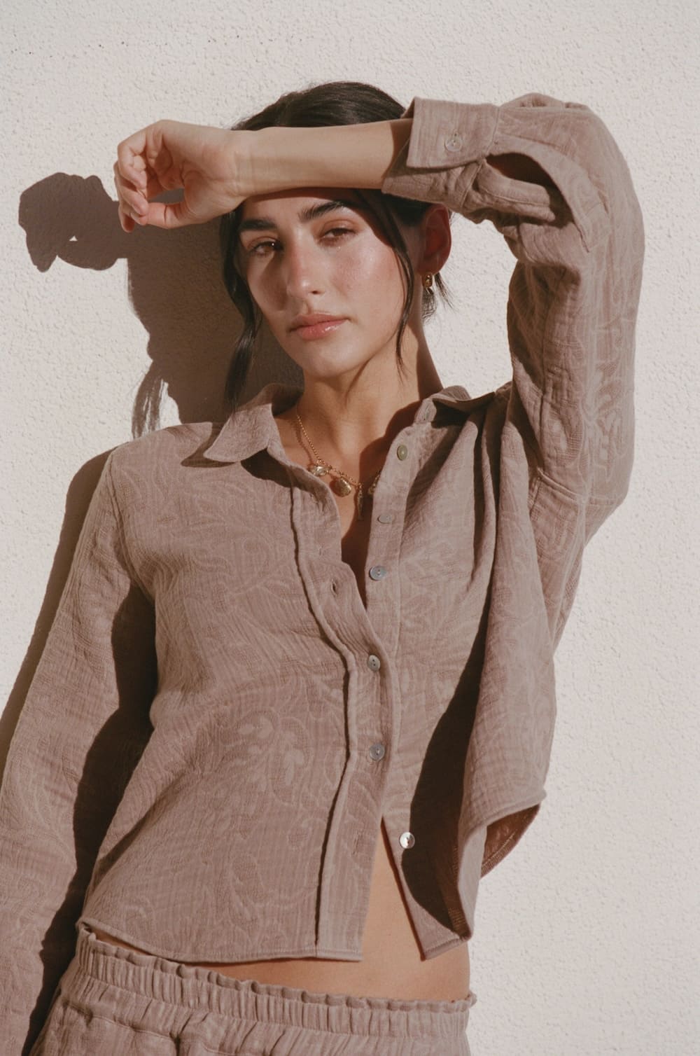Floral Cropped Pru Button Down