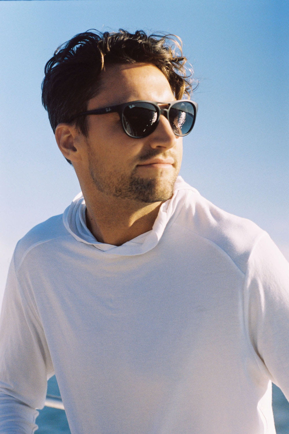 sun protective upf coop sun hoodie in white