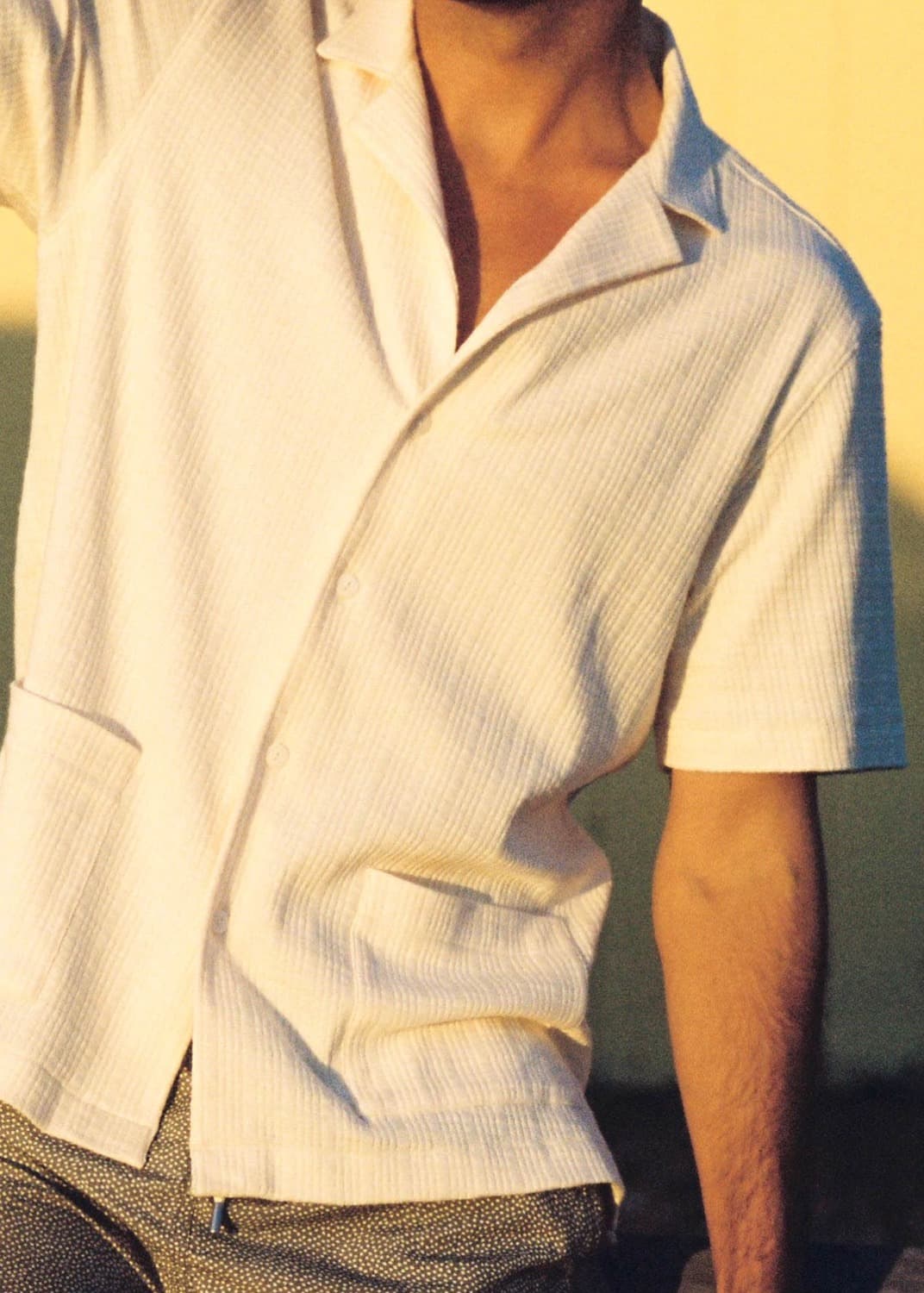 sun protective upf logan knit camp shirt in natural